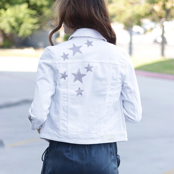 NWT - Zadig & Voltaire Kioki Multi Strass Jacket WHITE SHCA3404F✨ - Picture 9 of 13